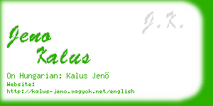 jeno kalus business card